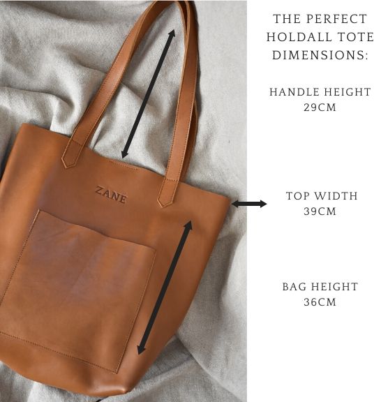 TOFFEE HOLDALL TOTE BAG DIMENSIONS