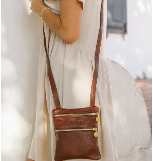 Geniune Leather Mini Crossbody Bag Handmade in South Africa with Personalisation