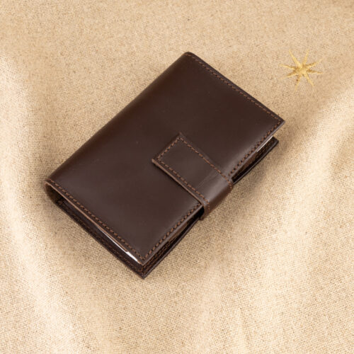 Genuine Leather Compact Twin Playing Card Holder- Cocoa with custom personalisation