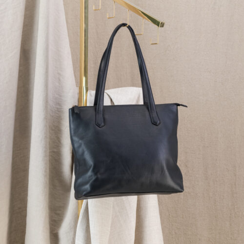 Genuine Leather Seasons Tote With Personalisation Journey South Africa Classic Black