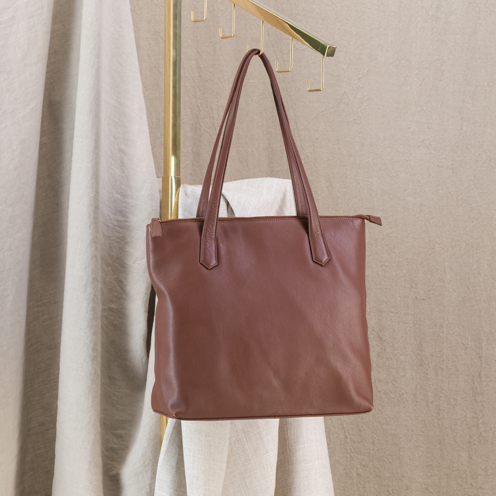 Genuine Leather Seasons Tote With Personalisation Journey South Africa Classic Cognac