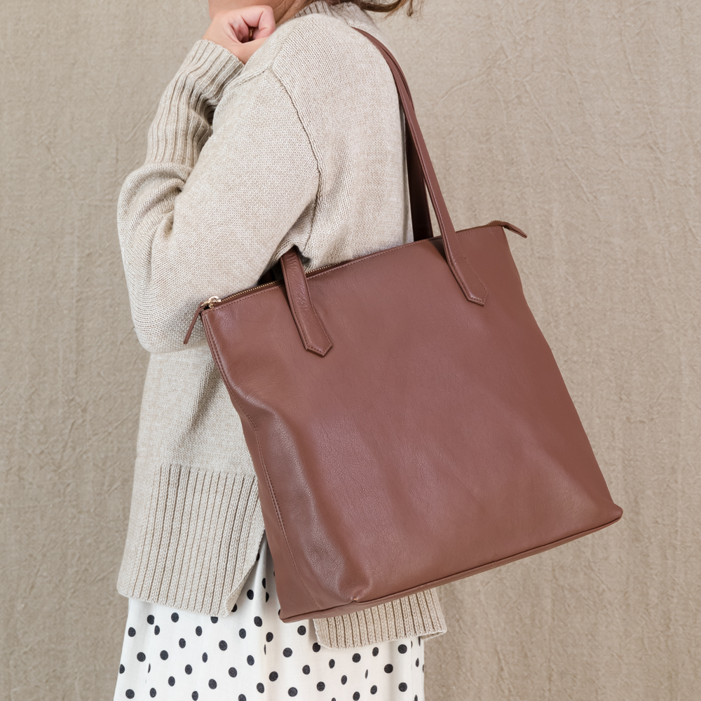 Genuine Leather Seasons Tote With Personalisation Journey South Africa Classic Cognac