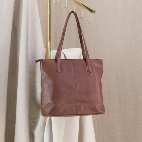 Genuine Leather Seasons Tote With Personalisation Journey South Africa Classic Cognac