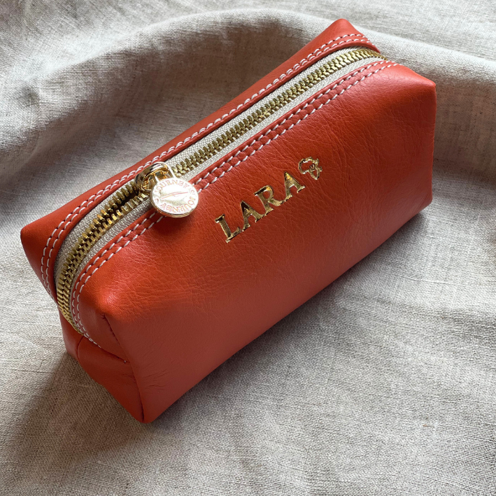 Genuine Leather Coral Small Loaf Bag with custom personalisation - Handcrafted in Cape Town