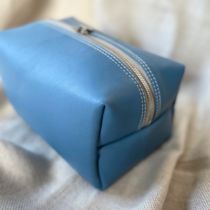 Genuine Leather Large Loaf Sponge:Wash:Toiletry Bag with custom personalisation - Handcrafted in Cape Town