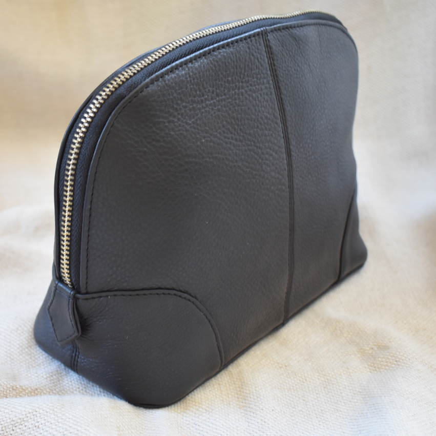 Genuine Leather Classic Black Lux Moon Organiser-with custom personalisation of names or initials
