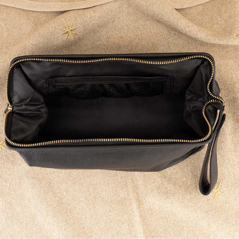 Genuine Leather Seasons Minimal Framed Toiletry Bag- with custom personalisation